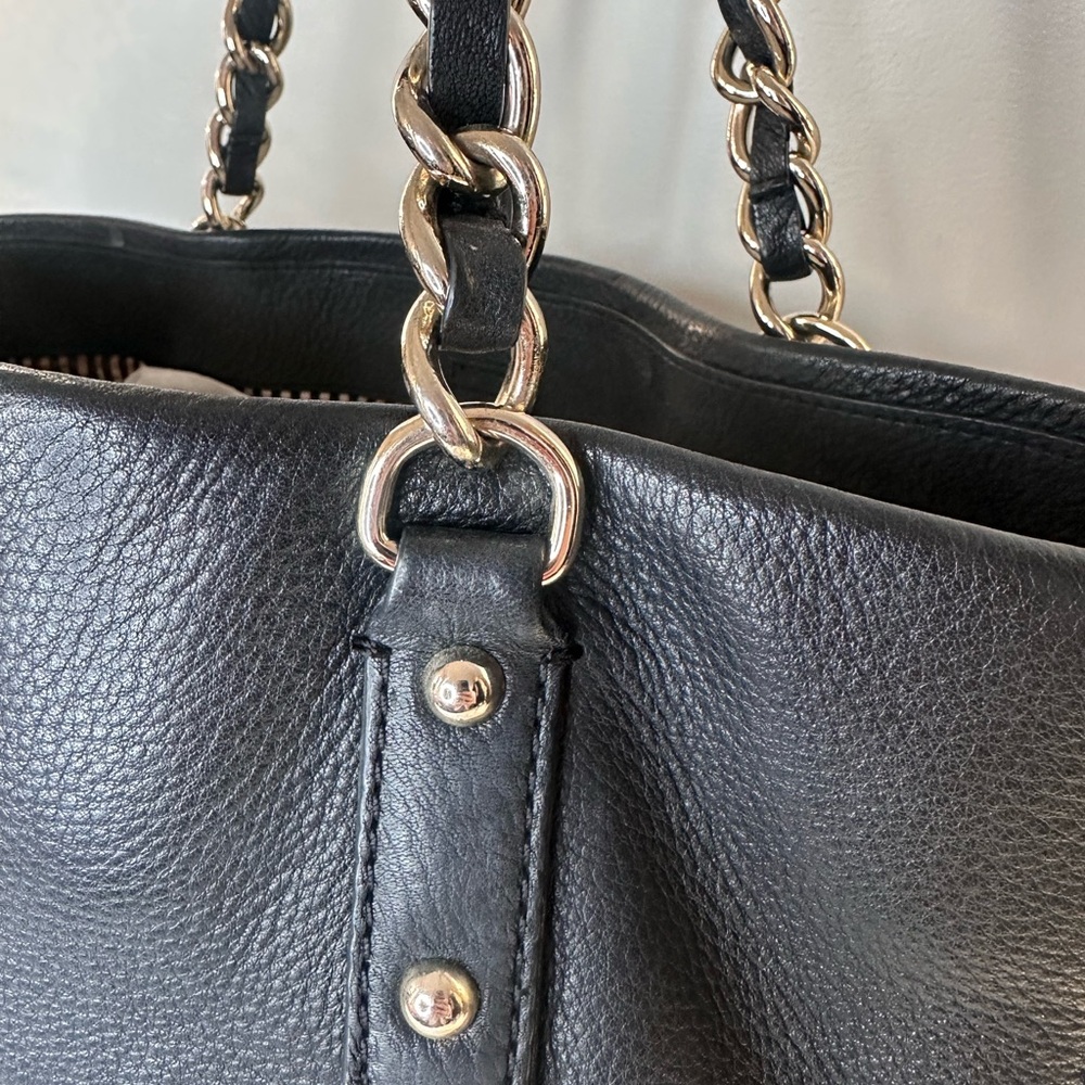 KATE SPADE Cobble Hill Black Pebbled Leather Expandable Tote - Picture 6 of 15
